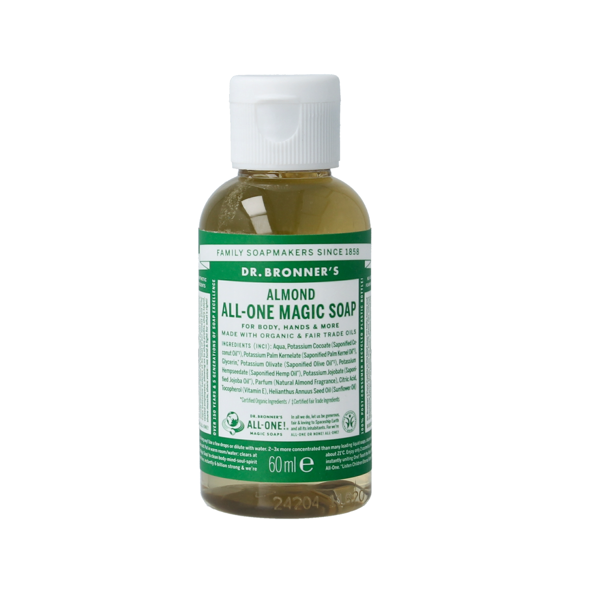 Dr Bronners Liquid soap amandel 60.00 Milliliter