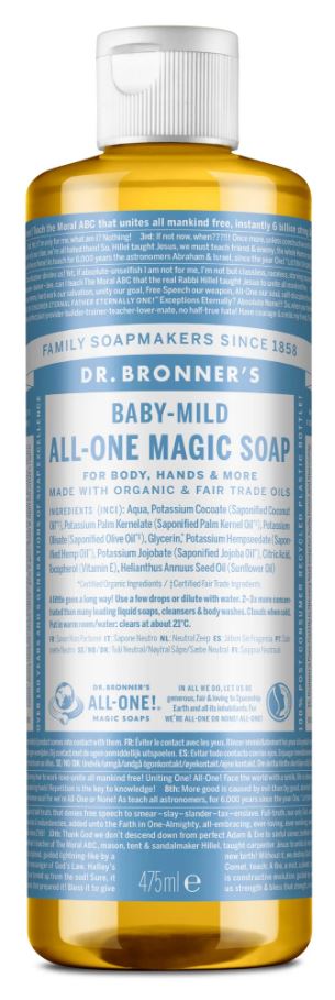 Dr Bronners Baby liquid soap baby mild 475.00 Milliliter