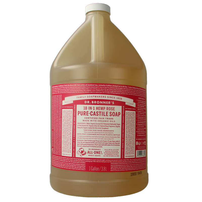 Dr Bronners Liquid soap roos 3800 Milliliter