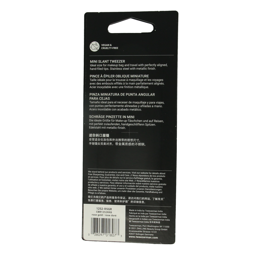 Tweezerman Mini slant tweezer rose gold 1.00 Stuks