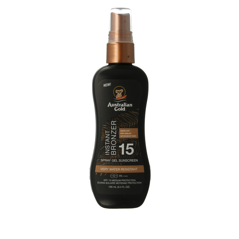 Australian Gold Spray gel met bronzer SPF15 100 Milliliter