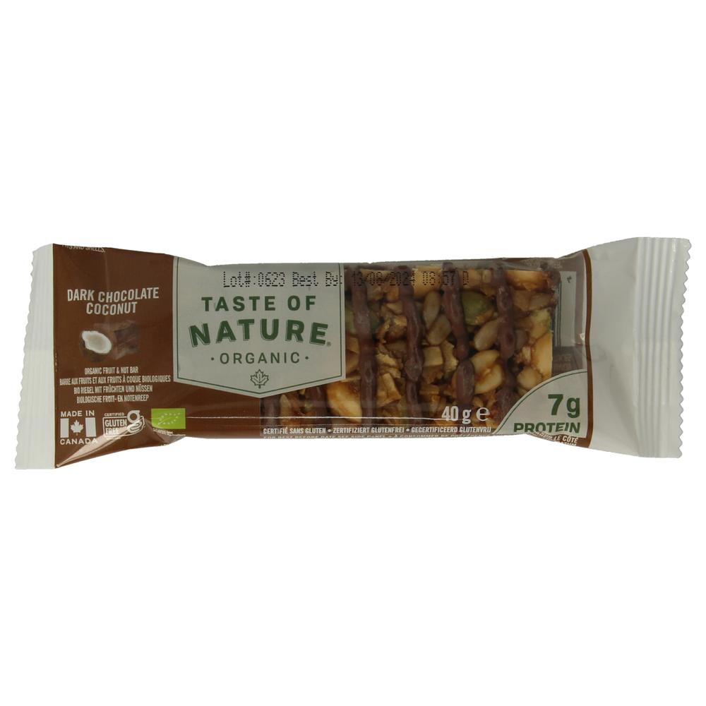 Taste Of Nature Dark chocolate coconut bio 40.00 Gram