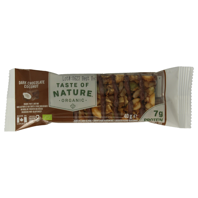 Taste Of Nature Dark chocolate coconut bio 40 Gram