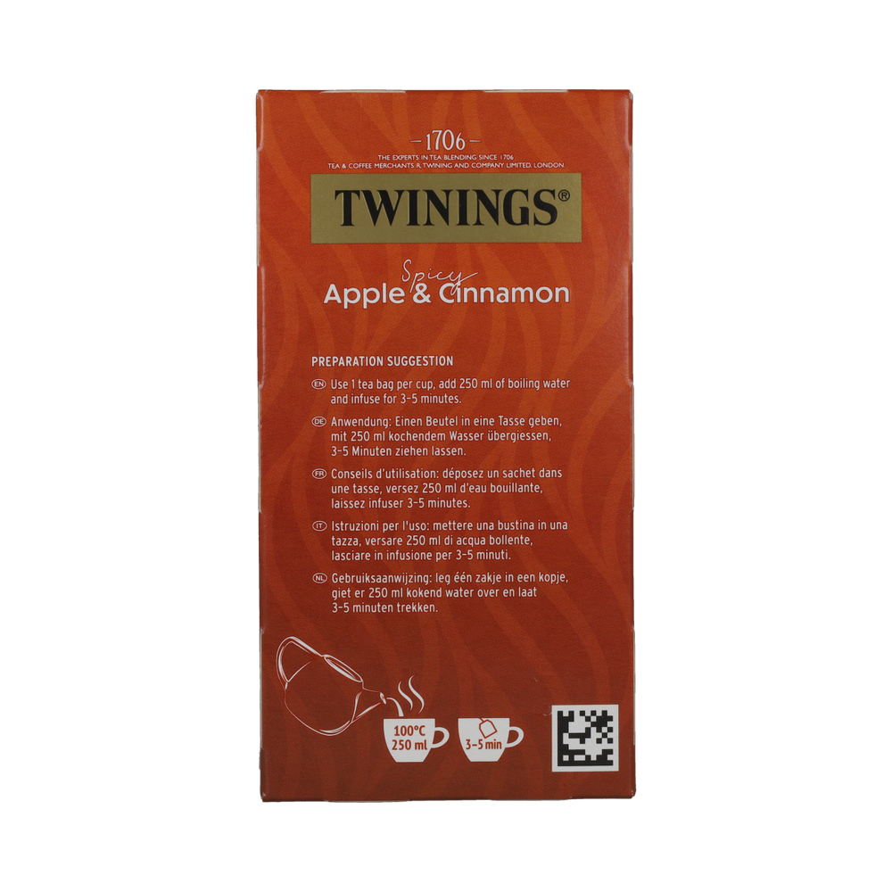 Twinings Spicy apple & cinnamon 20.00 Zakjes