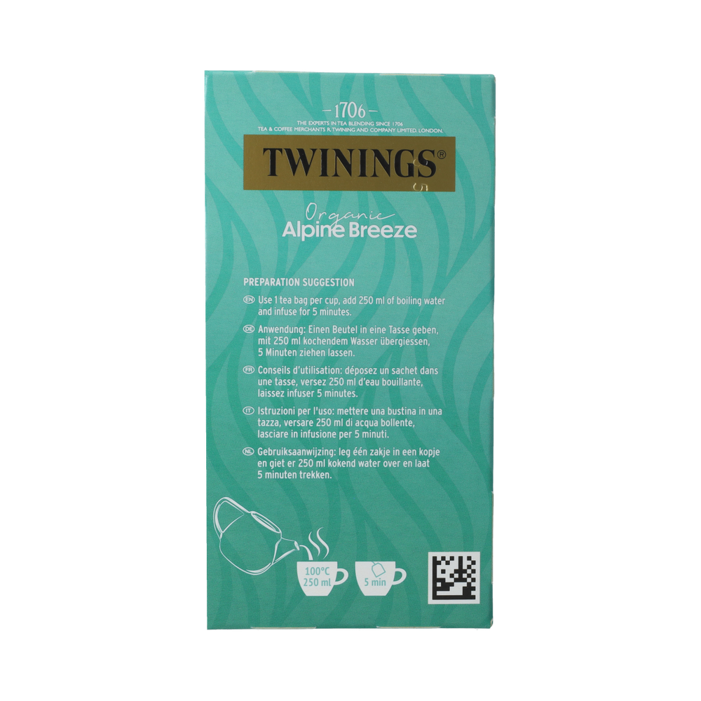 Twinings Alpine breeze bio 20.00 Zakjes