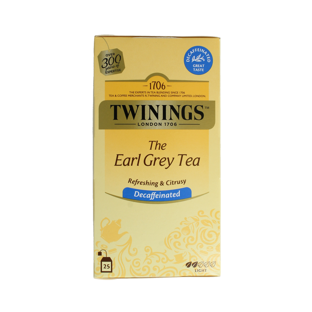 Twinings Earl grey decaf envelop zwart 25.00 Zakjes