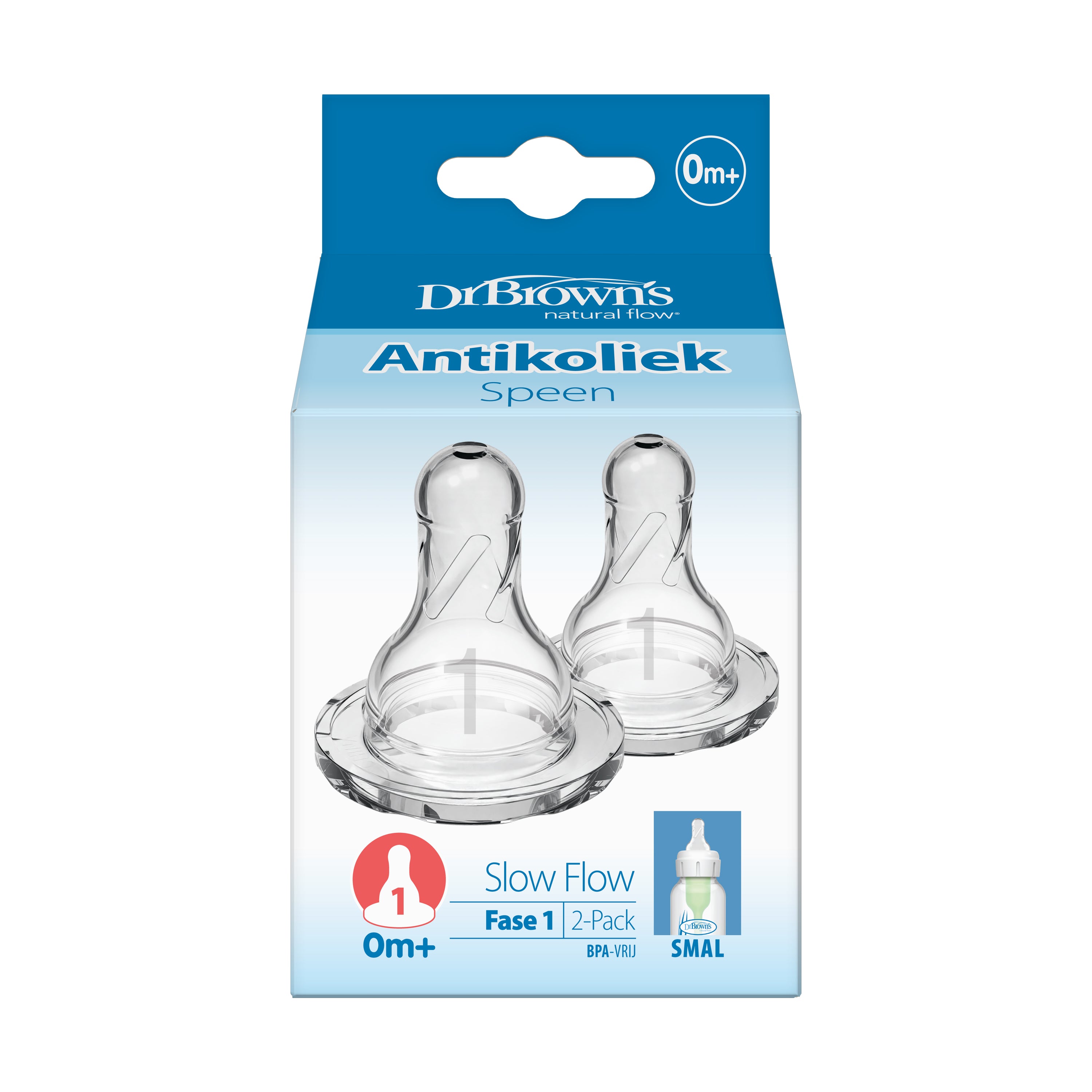 Dr. Brown's Speen standaard hals fles fase 1 2 Stuks