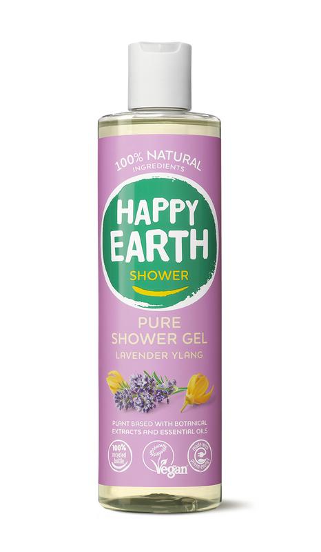 Happy Earth Pure showergel lavender ylang 300 Milliliter