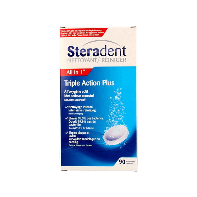 Steradent Triple action plus 90 Stuks