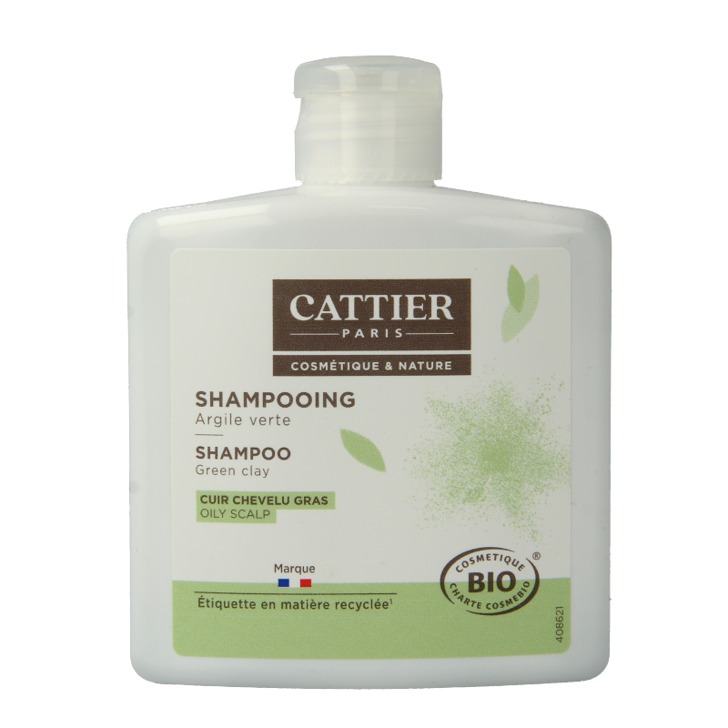 Cattier Shampoo vet haar groene klei 250 Milliliter