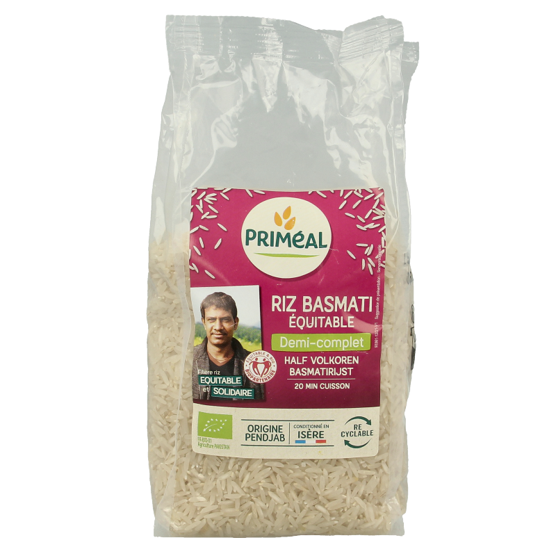 Primeal Halfvolkoren basmati rijst bio 500 Gram