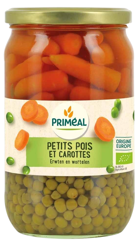 Primeal Doperwten wortelen bio 680 Gram