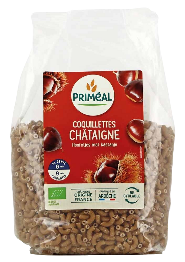 Primeal Hoorntjes met kastanje bio 500 Gram