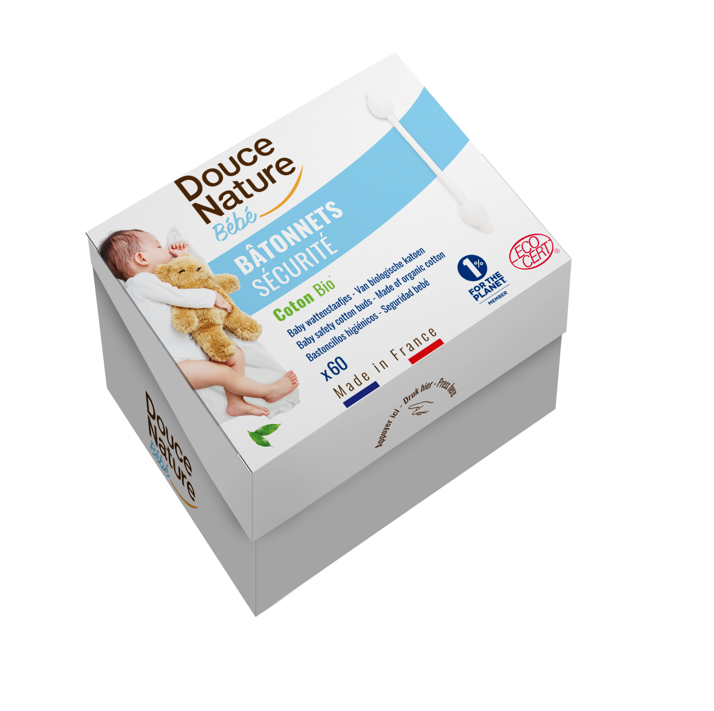 Douce Nature Baby wattenstaafjes bio 60 Stuks