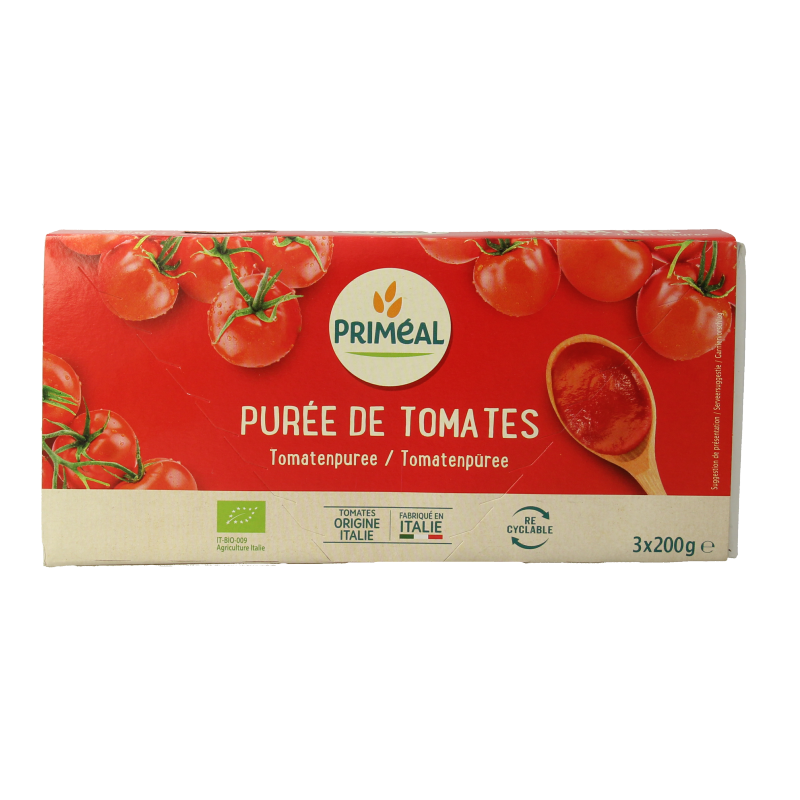 Primeal Tomatenpuree passata 200 gram bio 3 Stuks