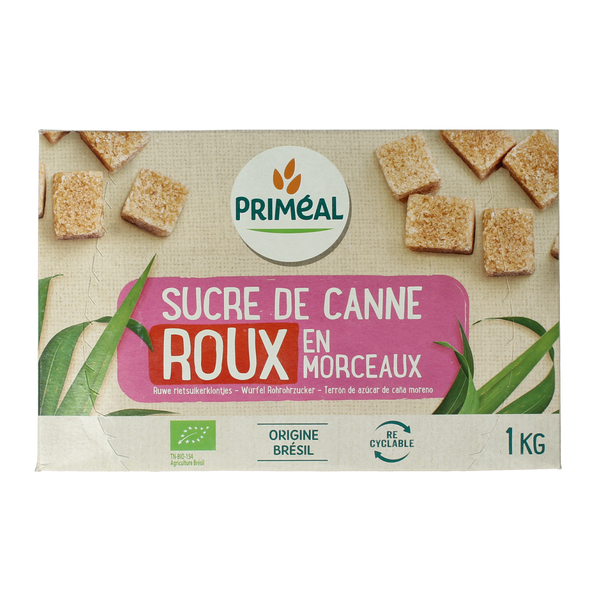 Primeal Bruine rietsuiker klontjes bio 1.00 Kilogram
