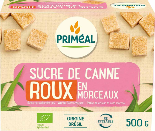 Primeal Bruine rietsuiker klontjes 500 Gram