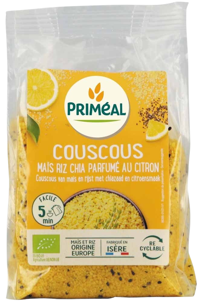 Primeal Couscous mais rijst en chia citroen bio 300 Gram