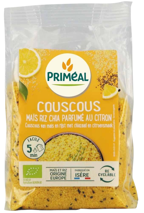 Primeal Couscous mais rijst en chia citroen bio 300.00 Gram