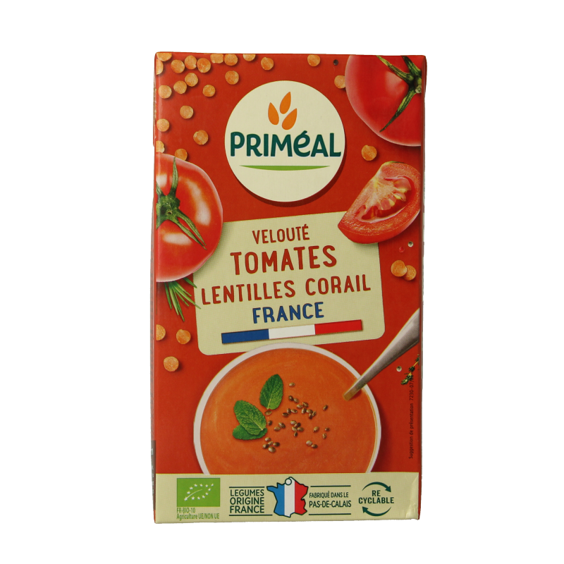 Primeal Veloute gebonden soep tomaat linzen bio 1 Liter