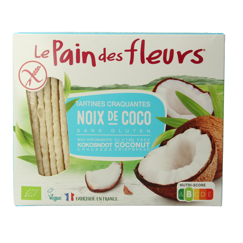 Pain Des Fleurs Krokante bio crackers met kokos bio 150 Gram