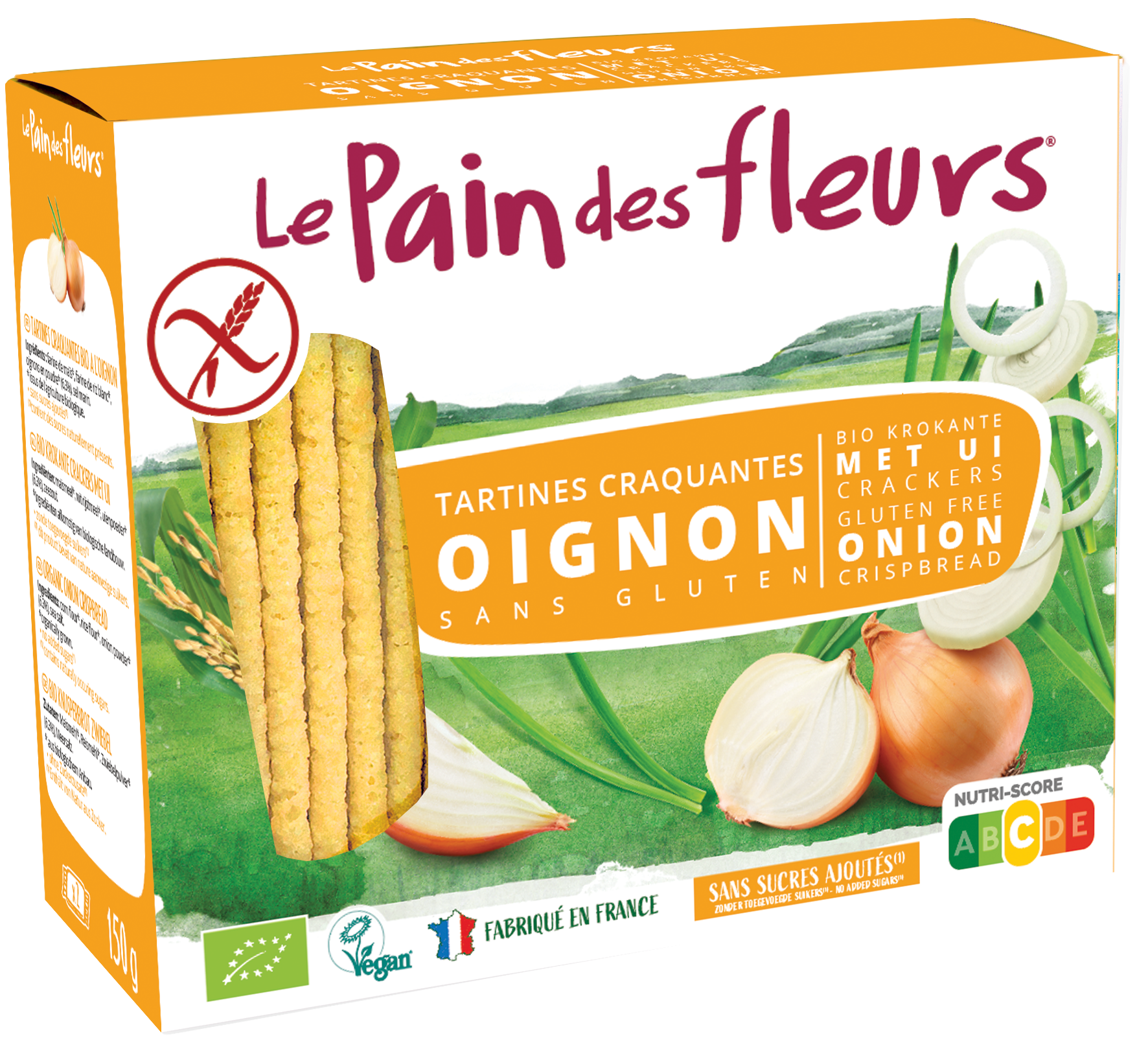 Pain Des Fleurs Krokante crackers ui glutenvrij bio 150 Gram