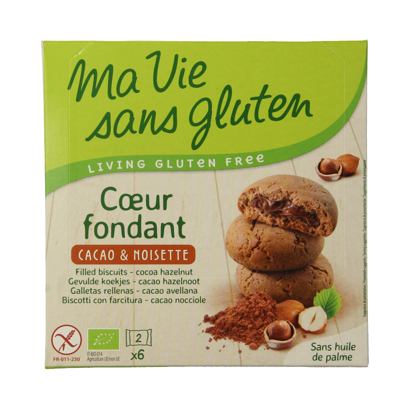Ma Vie Sans Koekjes met creme choco/hazelnoot glutenvrij bio 12 Stuks