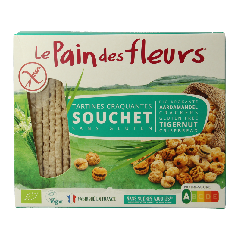 Pain Des Fleurs Krokante bio crackers met aardamandel bio 150 Gram