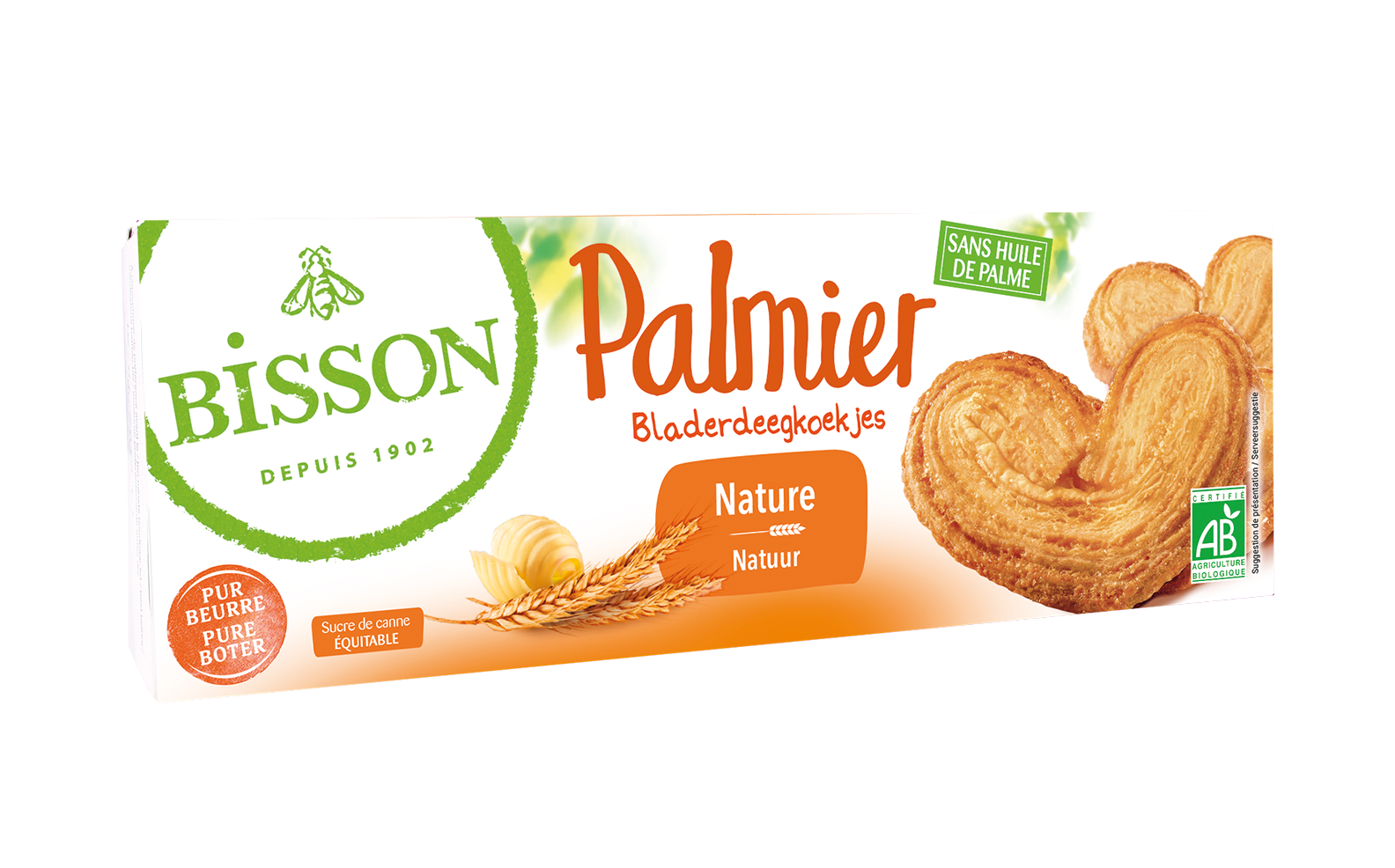 Bisson Palmier bladerdeegkoekjes bio 100 Gram