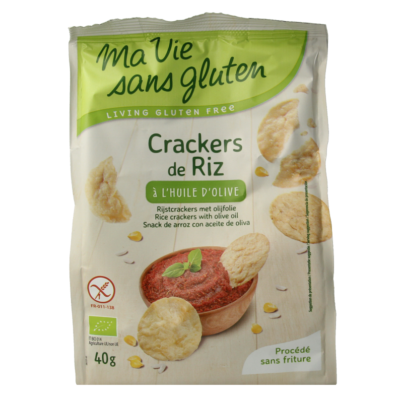 Ma Vie Sans Rijstcrackers met olijfolie glutenvrij bio 40 Gram
