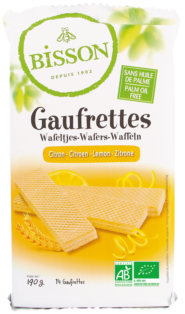 Bisson Citroen wafels gaufrettes bio 190.00 Gram