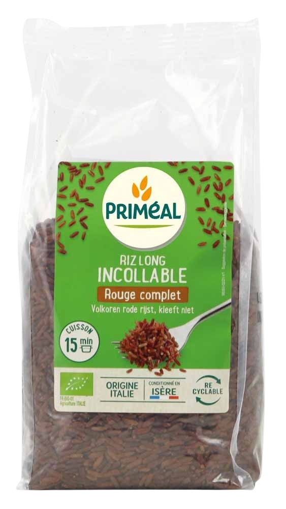 Primeal Rijst rood volkoren niet klevend bio 500 Gram