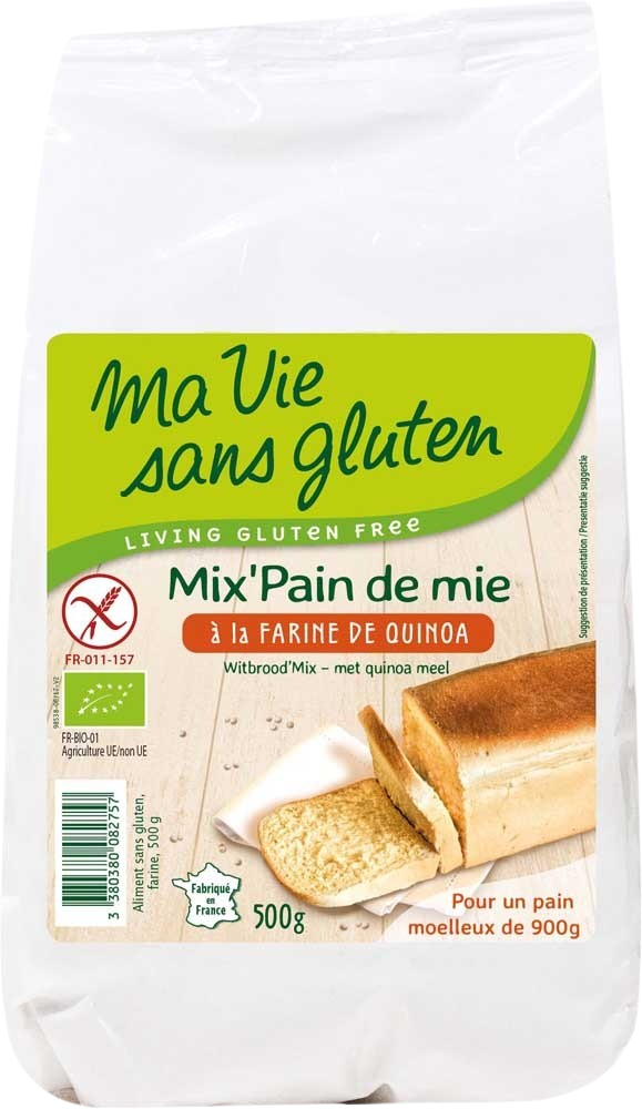 Ma Vie Sans Wit broodmix met quinomeel bio glutenvrij 500 Gram