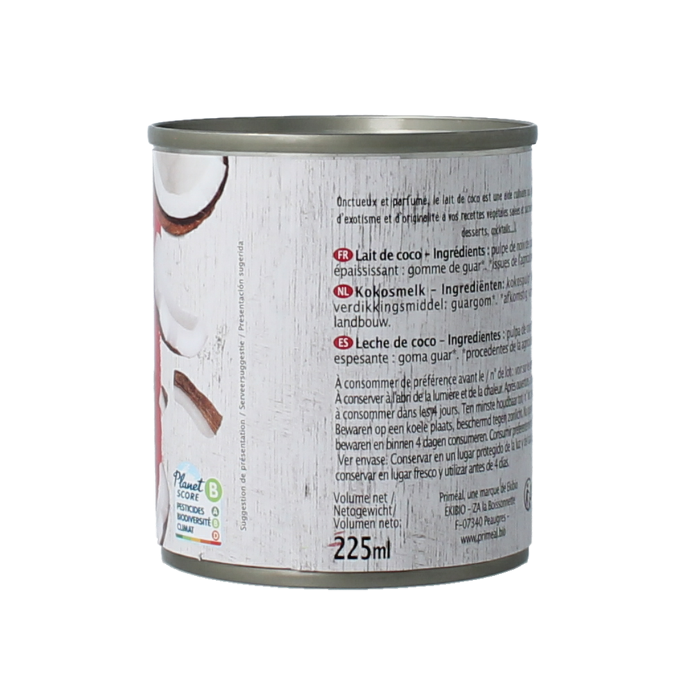 Primeal Kokosmelk bio 225.00 Milliliter