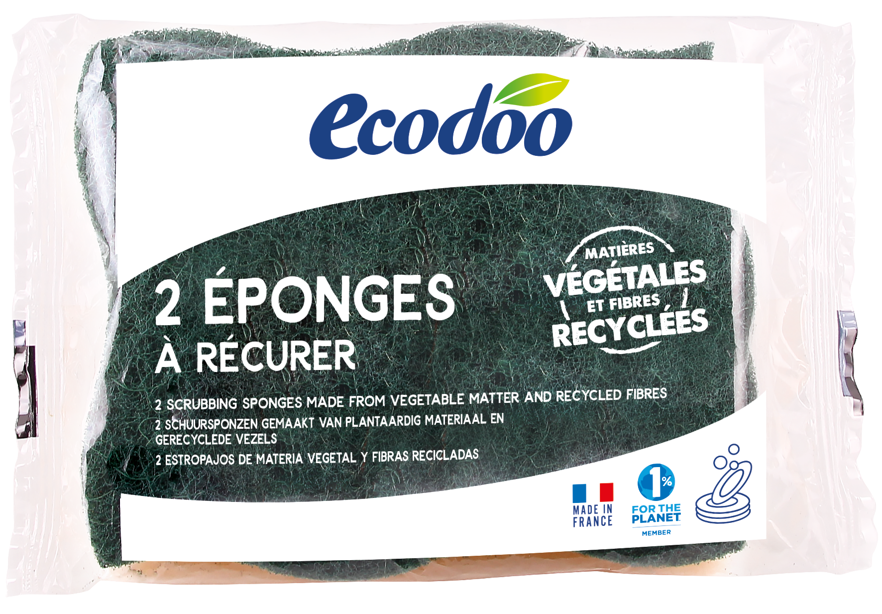 Ecodoo Schuurspons plantaardig bio 2 Stuks
