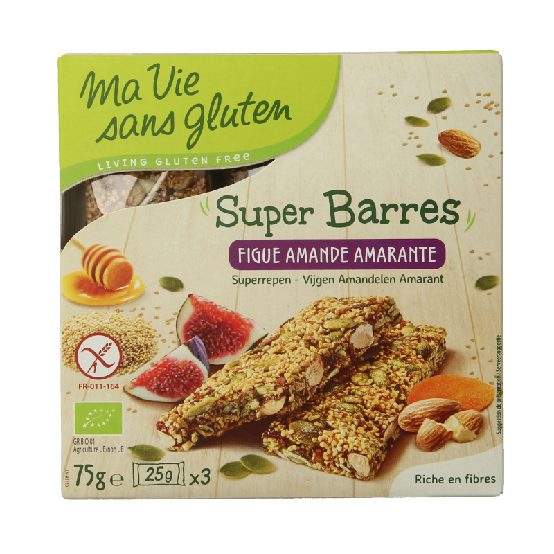 Ma Vie Sans Super repen amandel vijg amarant glutenvrij bio 75 Gram