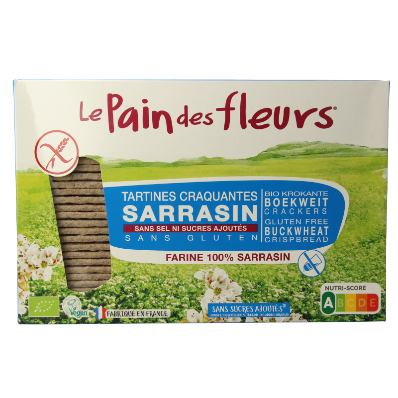 Pain Des Fleurs Boekweitcrackers zonder zout bio 300 Gram