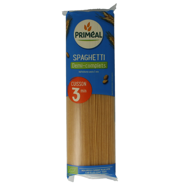 Primeal Spaghetti halfvolkoren snelkokend bio 500.00 Gram