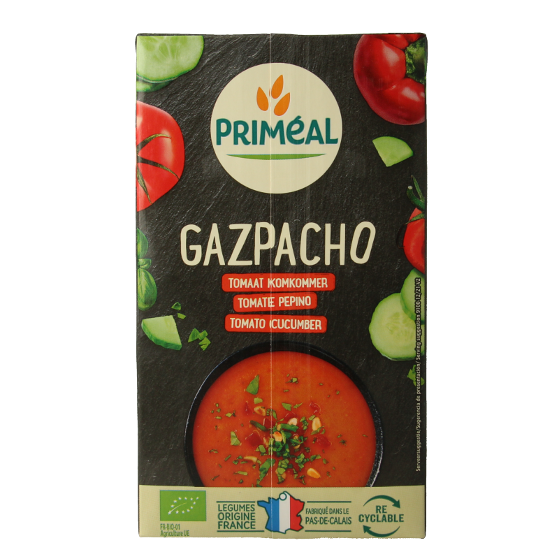 Primeal Gaspacho tomaat komkommer bio 1 Liter