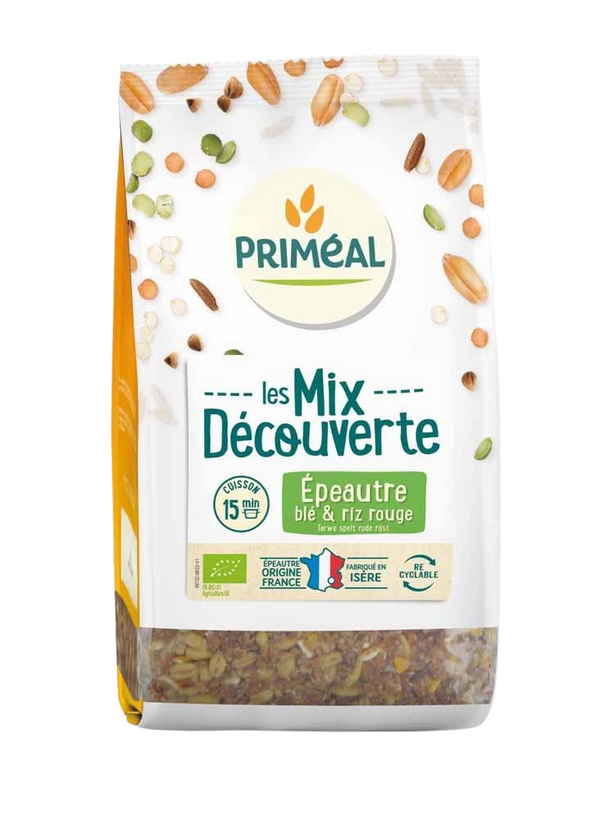 Primeal Granenmix tarwe spelt rode rijst bio 400.00 Gram