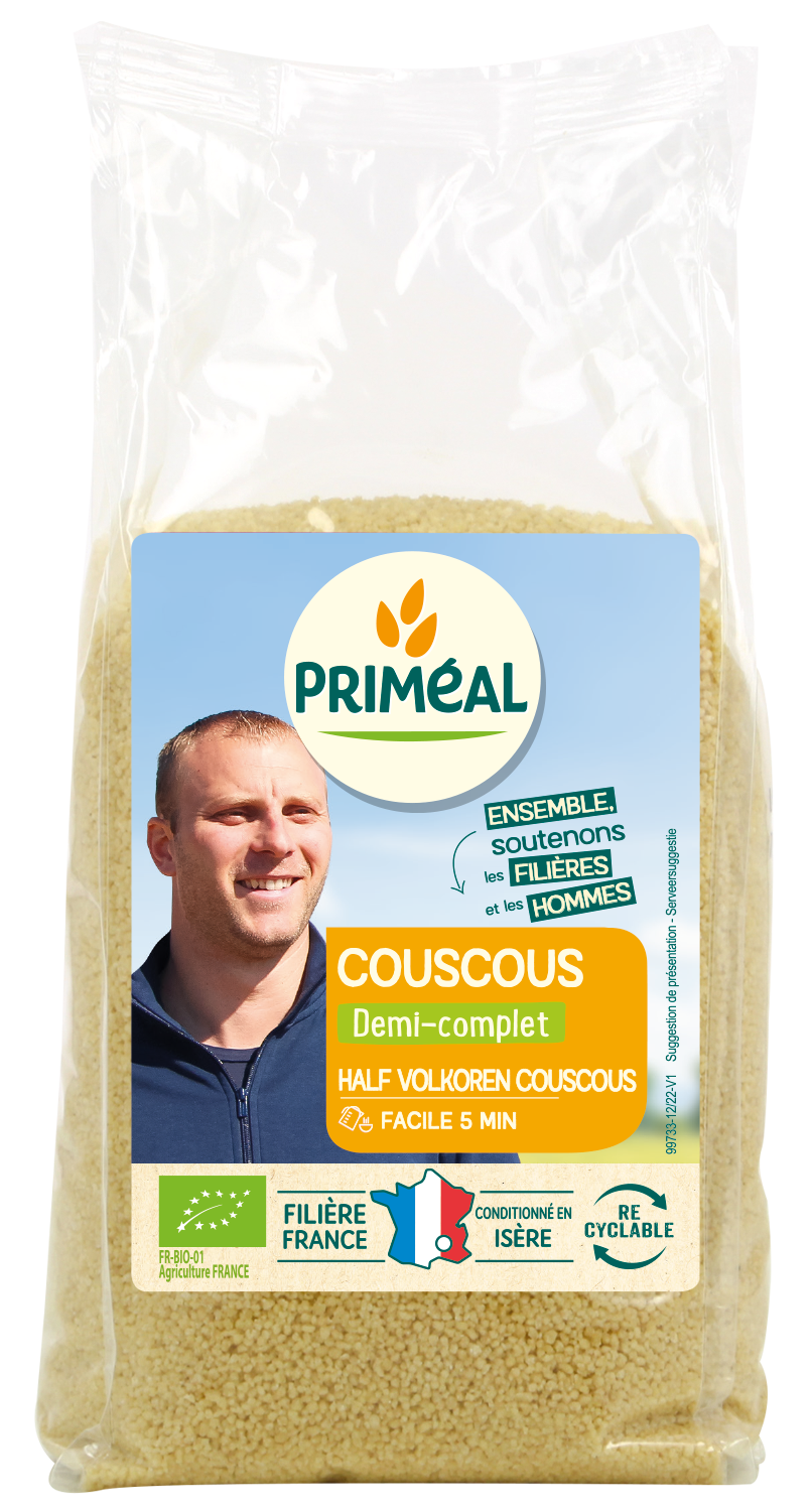 Primeal Couscous half volkoren bio 1 Kilogram