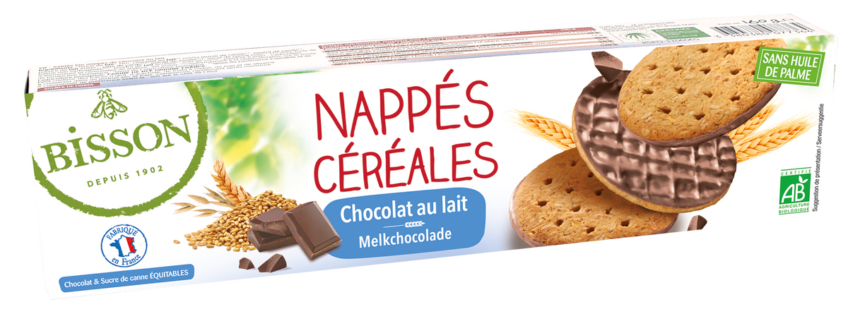 Bisson Melk chocolade frosted granenkoekjes bio 140.00 Gram