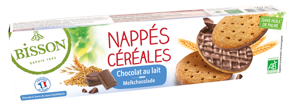 Bisson Melk chocolade frosted granenkoekjes bio 140.00 Gram