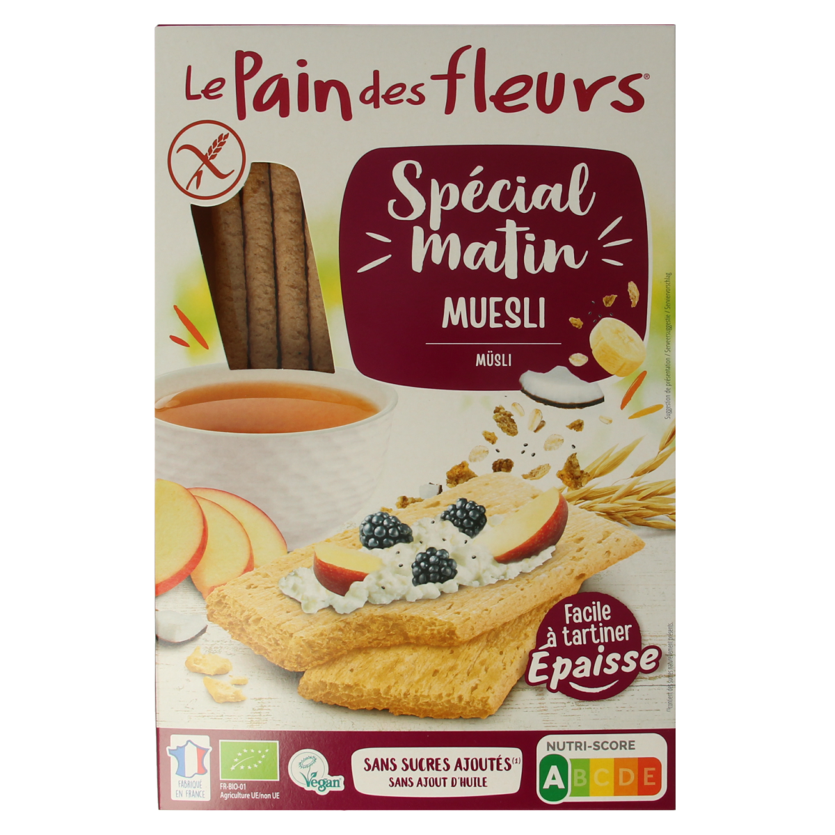 Pain Des Fleurs Special matin muesli ontbijtcrackers bio 230.00 Gram