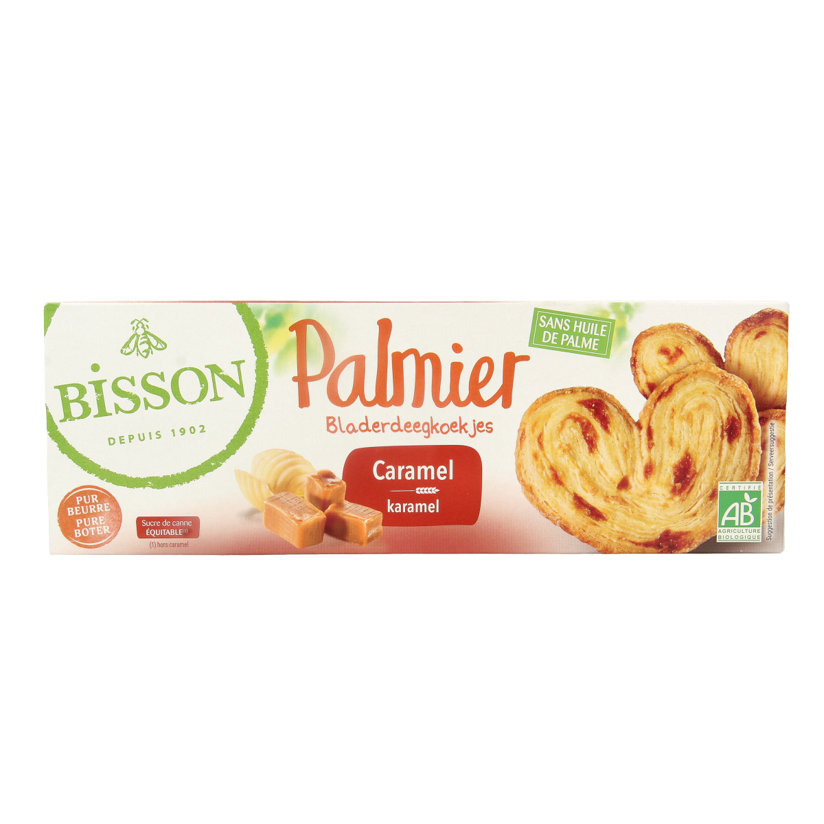 Bisson Palmier bladerdeegkoek caramel bio 100.00 Gram