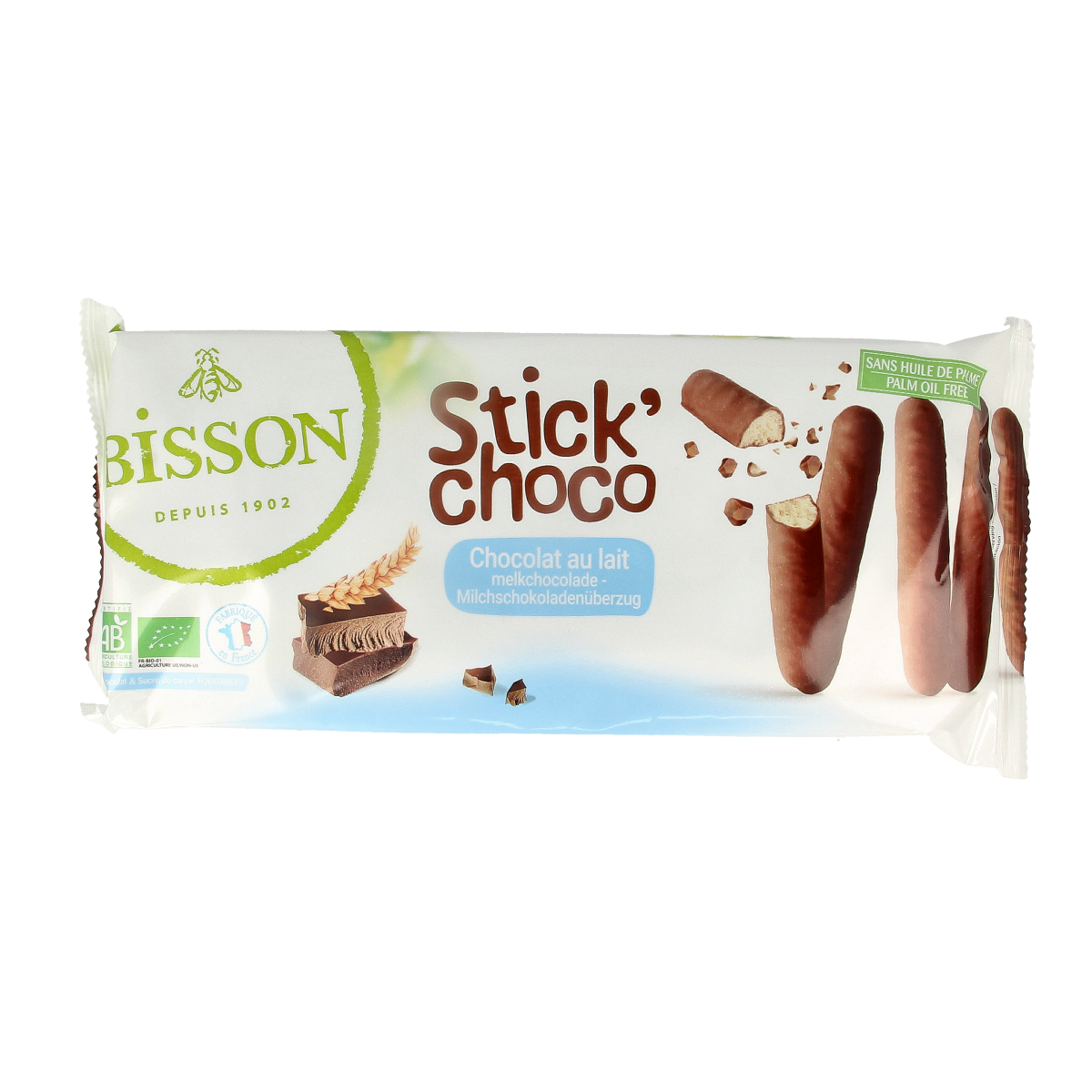 Bisson Stick choco melkchocolade bio 130.00 Gram