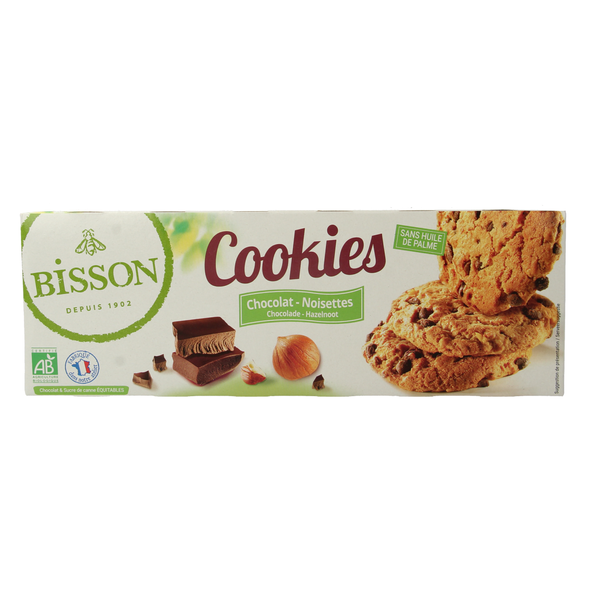 Bisson Choco hazelnoot cookies bio 175.00 Gram