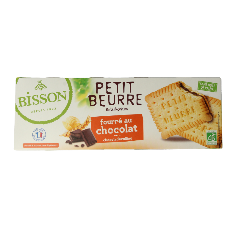 Bisson Petit beurre biscuit met chocolade bio 197 Gram