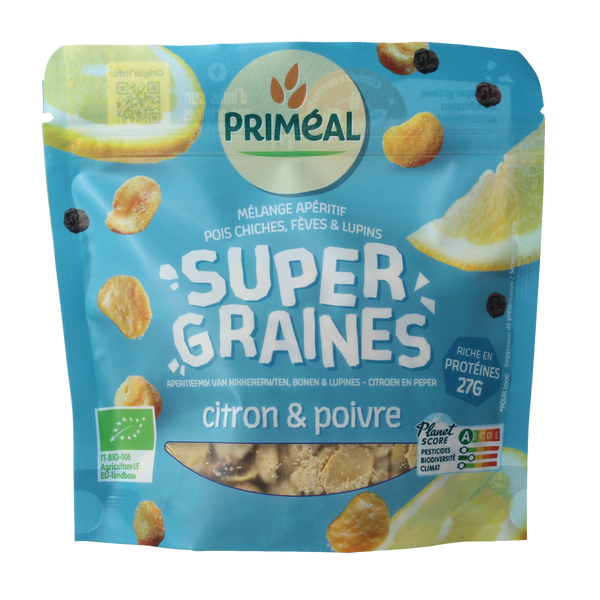 Primeal Kikkererwten, bonen, lupines mix citroen/peper bio 100.00 Gram