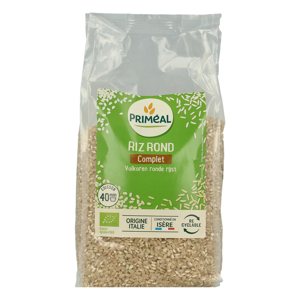 Primeal Volkoren ronde rijst uit Italie bio 1.00 Kilogram